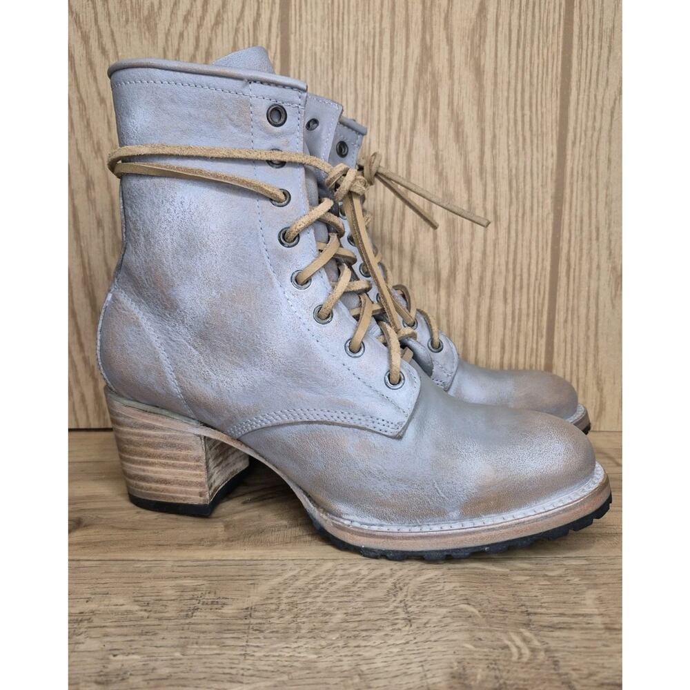 Freebird Cavalier Boots Antique Grey Size 9 Brand New Stacked Heel Leather...